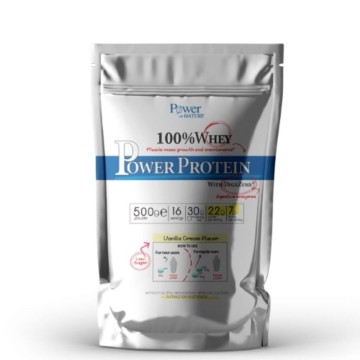Power of Nature 100% Whey Power Protein со вкусом ванильного крема и дигезимом, 500 г