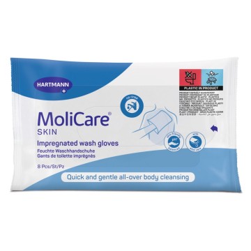 Hartmann Molicare Skin Impregnated Wash Gloves, 8 τεμάχια Hartmann Molicare Skin Impregnated Wash Gloves, 8 τεμάχια