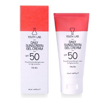 Youth Lab Daily Sunscreen Gel Cream Spf 50, Αντηλιακό Kρεμοτζέλ Προσώπου με Χρώμα, Λιπαρό Δέρμα 50ml