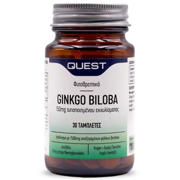Quest Extrait de Ginkgo Biloba 150 mg, 30 Tabs