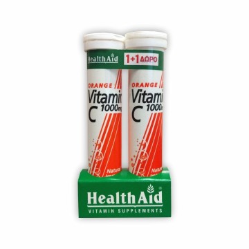 Health Aid Vitamine C 1000 mg Lot de 2 x 20 Comprimés Effervescents Orange