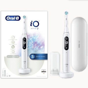 Oral-B iO Series 7 Ηλεκτρική Οδοντόβουρτσα με Χρονομετρητή White Alabaster
