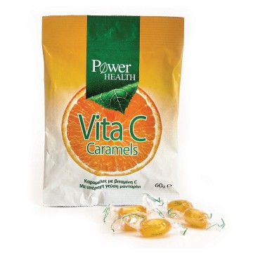 Power Health Vita C Caramels, Карамельки с витамином С со вкусом мандарина, 60гр