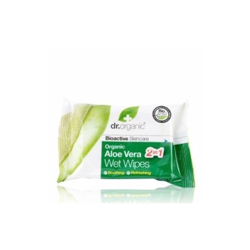 Dr.Organic Aloe Vera Wet Wipes Lingettes Nettoyantes à l'Aloe Vera Bio 20pcs