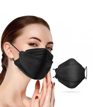 Famex Masks Μαύρες Μάσκες Υψηλής Προστασίας μιας Χρήσης FFP2 Τύπου Ψαράκι 10 τεμάχια