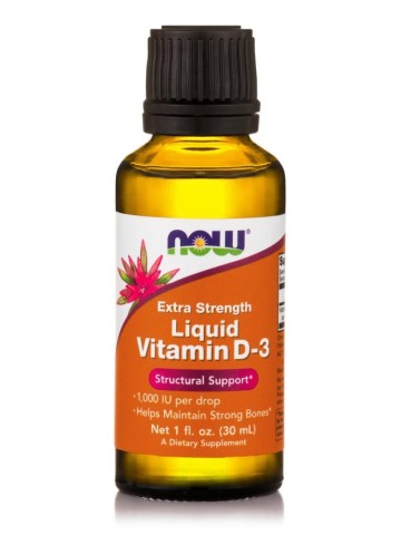 Now Foods Vitamin D3 Liquid (1,000 IU/drop) Extra Strength 1 oz (28...
