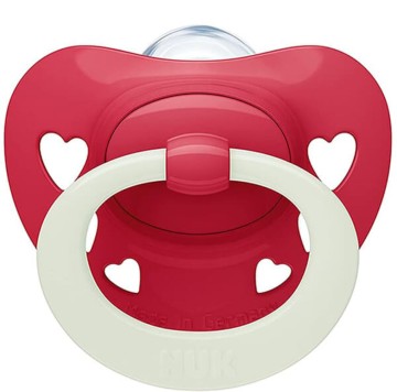 Nuk Signature Silicone Pacifier Night Red for 18-36m with Case 1 pcs