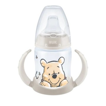 Nuk First Choice Trainingsflasche Disney Winnie Puuh, 150 ml, mit Ausgießer, 6–18 Monate, Grau, 150 ml