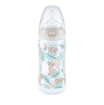 Пластиковая бутылочка Nuk First Choice Plus с силиконовой соской M с контролем температуры для 6-18 месяцев Lion King 300мл