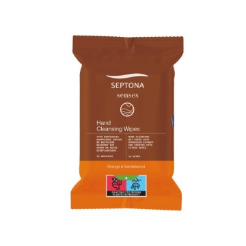Septona Senses Очищающие салфетки для рук Апельсин Сандаловое дерево 15 шт.