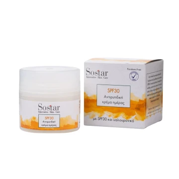Crème Visage Anti-Âge Sostar Focus à l'Acide Hyaluronique SPF30 ...