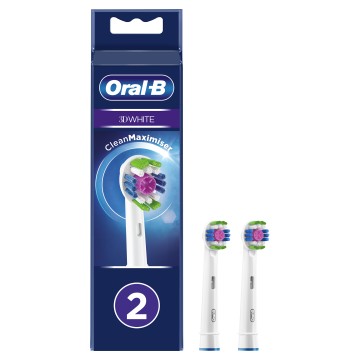Oral-B Pro 3D White Ανταλλακτικά Ηλεκτρικής Οδοντόβουρτσας, 2 τεμάχια Oral-B Pro 3D White Ανταλλακτικά Ηλεκτρικής Οδοντόβουρτσας, 2 τεμάχια