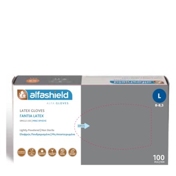 Alfashield Γάντια Latex Ελαφρώς Πουδραρισμένα μη Αποστειρωμένα No L... Alfashield Γάντια Latex Ελαφρώς Πουδραρισμένα μη Αποστειρωμένα No L...