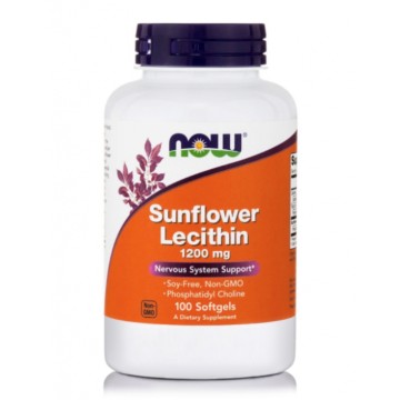 Now Foods Sunflower Lecithin 1200mg 100 Softgels