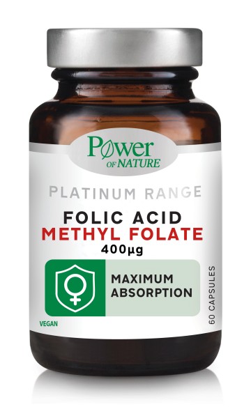 Power of Nature Platinum Range Folic Acid Methyl Folate 400mg, 60 c... Power of Nature Platinum Range Folic Acid Methyl Folate 400mg, 60 c...
