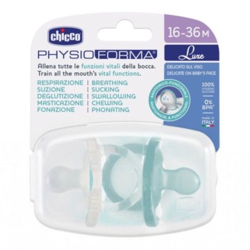 Chicco Physio Forma Luxe Sucette Tout Silicone Bleu/Transparent 16-36m 2pcs