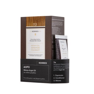 Korres Promo Argan Oil Advanced Colorant 7.3 Blond Or/Miel & Masque 40 ml