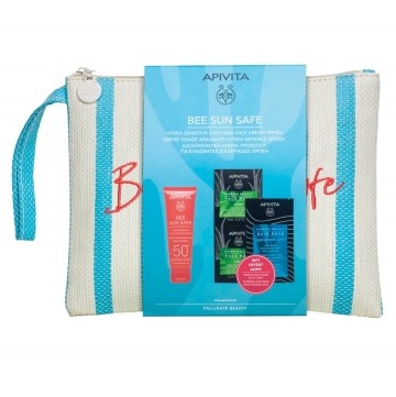 Apivita Promo Bee Sun Safe Hydra Sensitive Soothing Face Cream SPF50+ 50ml & Face Mask Aloe 2x8ml & Hair Mask Moisturizing 20ml