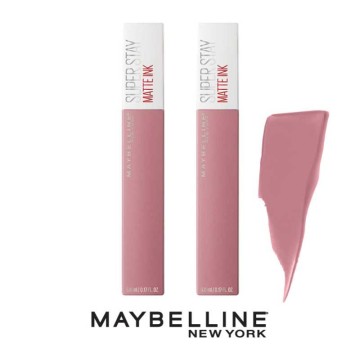 Promo Maybelline Buzëkuq me bojë të lëngshme Super Stay Matte 10 Dreamer 5ml x 2 copë