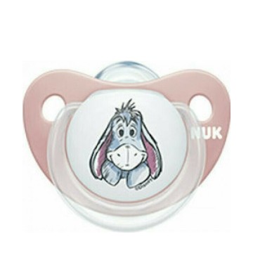 Силиконовая пустышка Nuk Trendline Disney Winnie the Pooh розовая для детей 0-6 месяцев с футляром, 1 шт.