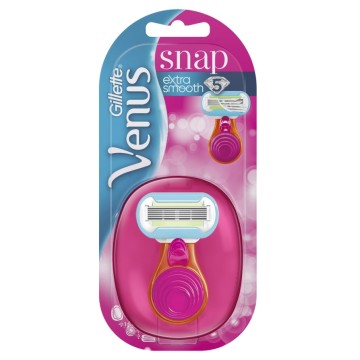 Gillette Venus Extra Smooth Snap Women's On-the-go Shaver, With 5 Diamond-Coated Blades