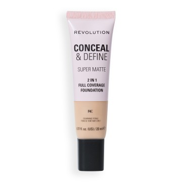 Revolution Conceal And Define Full Cover Tube Foundation F4C, 23ml