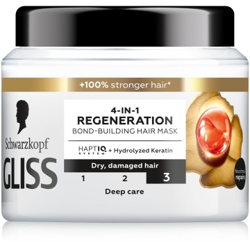 Schwarzkopf Gliss 4-In-1 Regeneration Bond-Building Hair Mask 3, Μά...