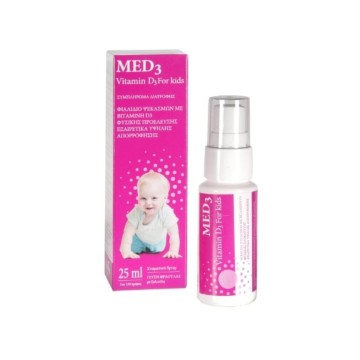 Med3 Витамин D3 спрей для полости рта для детей со вкусом клубники 25 мл