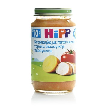 Vakt për bebe HiPP pulë e prodhuar organikisht me patate dhe domate nga 10 muajsh 220 g