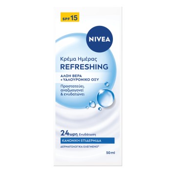 Nivea Refreshing Day Cream 24h SPF15 for Normal Skin, 50ml Nivea Refreshing Day Cream 24h SPF15 for Normal Skin, 50ml