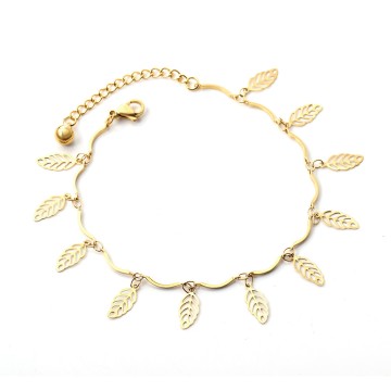 Dalee Αλυσίδα Ποδιού Leaves Stainless Steel