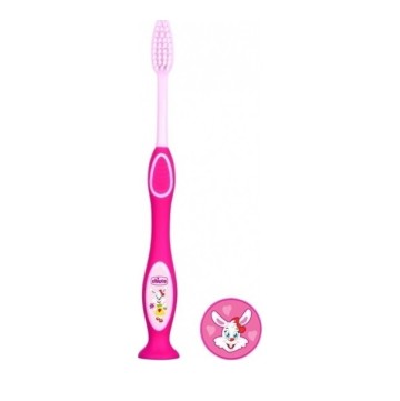 Chicco Milk Teeth Toothbrush Soft Pink, детская зубная щетка розового цвета для детей 3-6 лет
