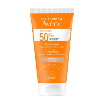 Avène Soins Solaires Fluide Tinted SPF50 Слънцезащитен крем за лице за нормална/комбинирана кожа 50 ml
