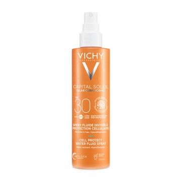 Vichy Captial Soleil Cell Protect, емулсионен спрей SPF30 с фина флуидна текстура за тяло 200 мл