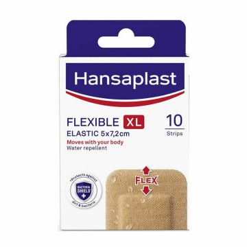 Hansaplast Waterproof Adhesive Pads Flexible XL Elastic 7.2x5cm 10pcs