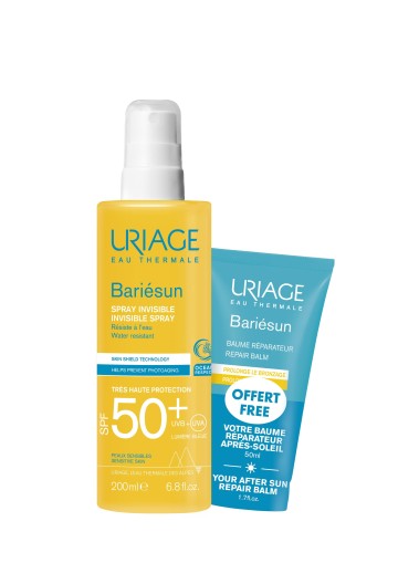Uriage Bariesun Promo Invisible Spray Spf50+, 200 ml e balsamo riparatore doposole 50 ml