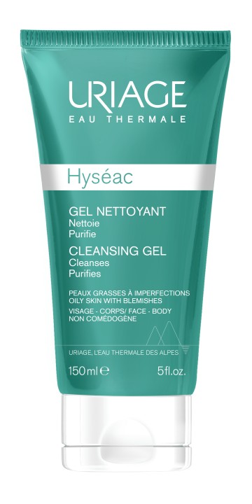 Uriage Hyseac Gel Nettoyant, Gel detergente delicato per pelli grasse con acne 150 ml