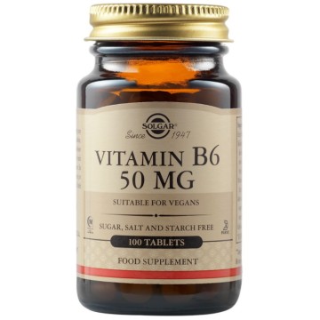 Solgar Vitamina B-6 50 mg Promovon formimin e rruazave të kuqe të gjakut 100 tableta