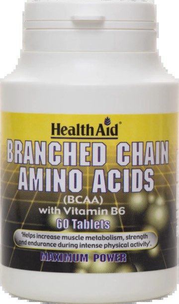 Health Aid Branched Chain Amino Acids with Vitamin B6, 60 tablets