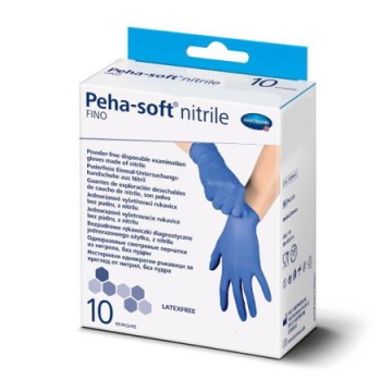 Hartmann Peha-Soft Fino неопудренные нитриловые перчатки синего цвета, маленькие, 10 шт.