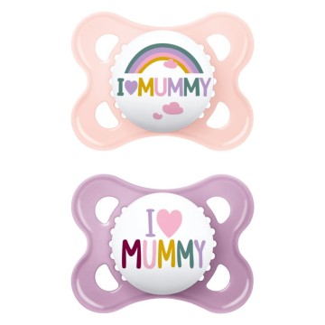 Mam Πιπίλες Σιλικόνης I Love Mummy Λευκό για 6-16 μηνών, 2 τεμάχια Mam Πιπίλες Σιλικόνης I Love Mummy Λευκό για 6-16 μηνών, 2 τεμάχια
