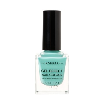 Korres Gel Effect Nail Color с лак за нокти от сладък бадем 98 Aquatic Turquoise 11 ml