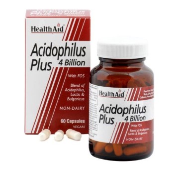 Health Aid Acidophilus Plus 4 Milliards Maintien de l'Equilibre de la Flore Intestinale 60caps