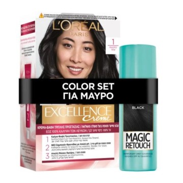 LOreal Paris Promo Excellence Creme No 1 Μαύρο 48ml & Magic Retouch... LOreal Paris Promo Excellence Creme No 1 Μαύρο 48ml & Magic Retouch...