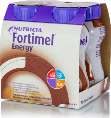 Nutricia Fortimel Energy au goût de chocolat, 4x200 ml