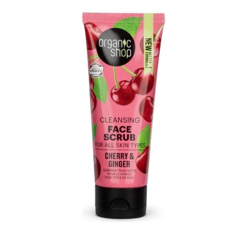 Natura Siberica Organic Shop Face Scrub Ginger Cherry Мек почистващ скраб за лице за всички типове 75 ml