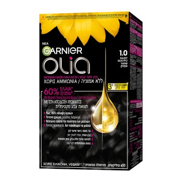 Garnier Olia Βαφή Μαλλιών 1.0 Βαθύ Μαύρο Χωρίς Αμμωνία 60g Garnier Olia Βαφή Μαλλιών 1.0 Βαθύ Μαύρο Χωρίς Αμμωνία 60g