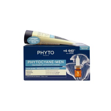Phyto Promo Phytocyane Soin Anti Chute Homme 12 ampoules x 3.5 ml & Shampoing Tonifiant 100 ml