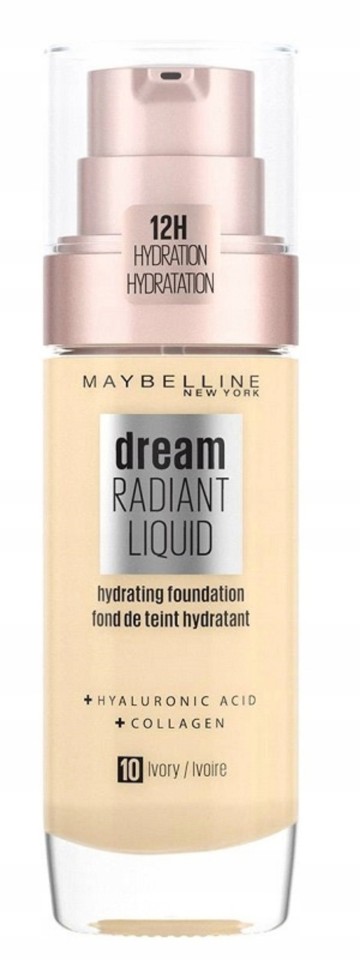 Maybelline Dream Radiant Liquid Foundation 10 Ivory 30ml Maybelline Dream Radiant Liquid Foundation 10 Ivory 30ml