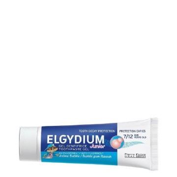 Dentifricio Elgydium Junior Bubble, dentifricio per bambini dai 7 ai 12 anni, al gusto di gomma da masticare 1400 ppm, 50 ml